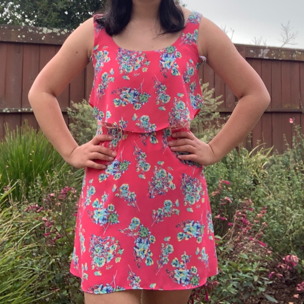 Cute floral coral dress